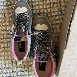 Golden Goose Mid Star Checkered Glitter